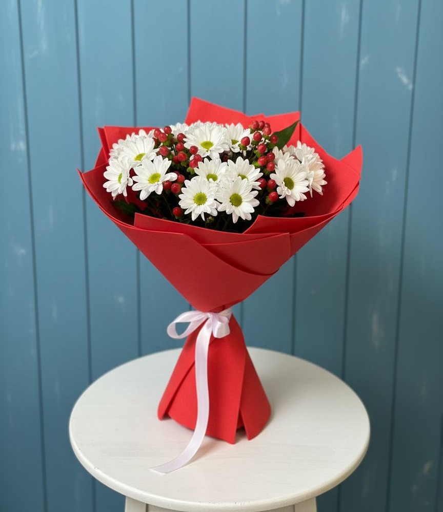 Букет цветов из: Хризантемы в Столбище