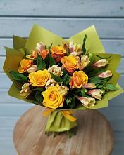 Букет цветов из:  Альстромерии и Розы #REPLACE_PRED# Столбище