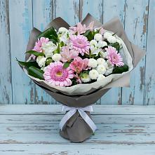 Букет цветов из:  Герберы, Альстромерии и Хризантемы в Столбище