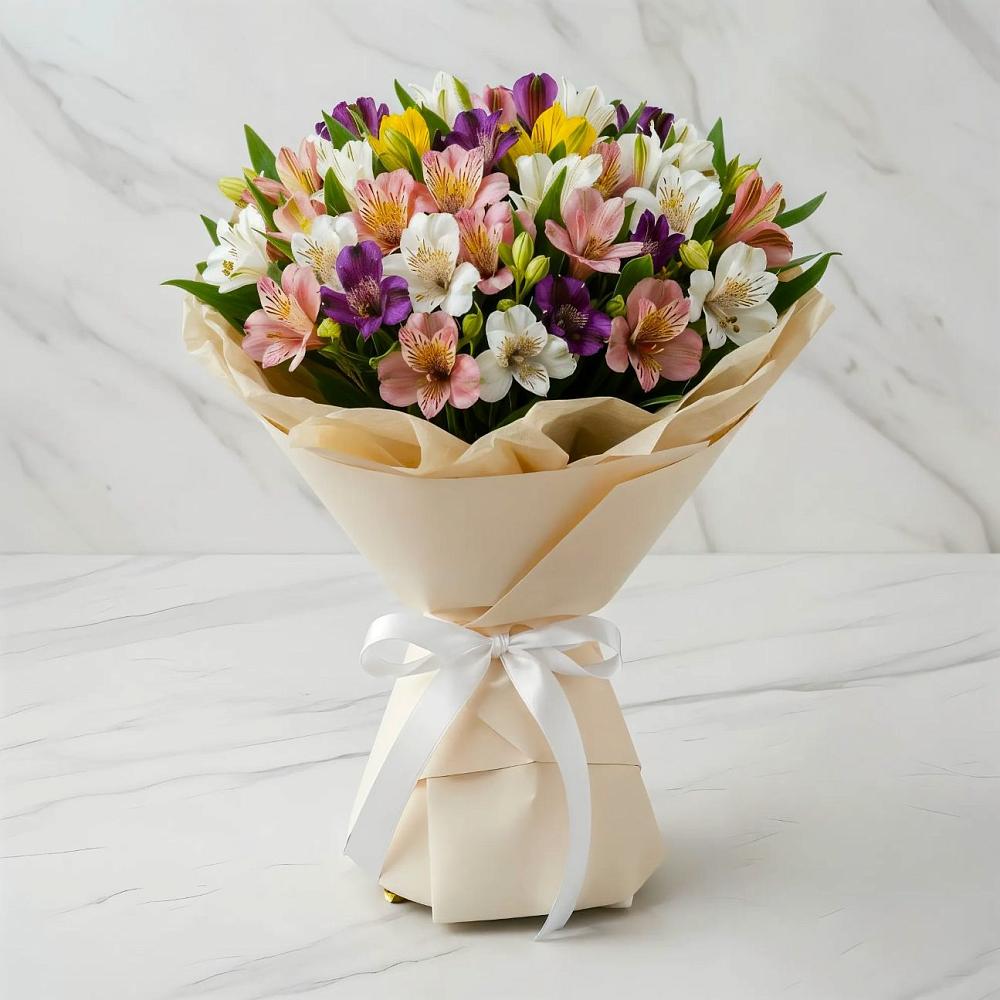 Букет цветов из: Альстромерии в Столбище