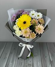 Букет цветов из:  Розы, Герберы и Хризантемы в Столбище
