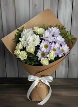 Букет цветов из:  Хризантемы и Розы в Столбище