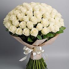 Букет 101 беля роза Белоснежка в Столбище