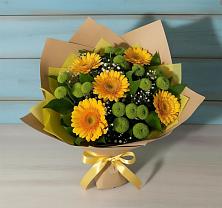 Букет цветов из:  Герберы и Хризантемы #REPLACE_PRED# Столбище