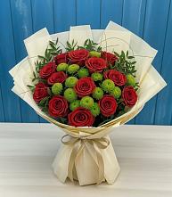 Букет цветов из:  Розы и Хризантемы в Столбище