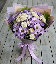 Букет цветов из:  Хризантемы и Розы в Столбище