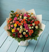Букет Микс из разноцветных кустовых роз #REPLACE_PRED# Столбище